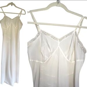 Vintage Maxi Slip Dress With Lace Trim Size 34 Medium